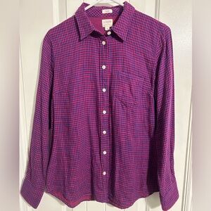 J. Crew Factory Women’s Purple Checkered Shirt
